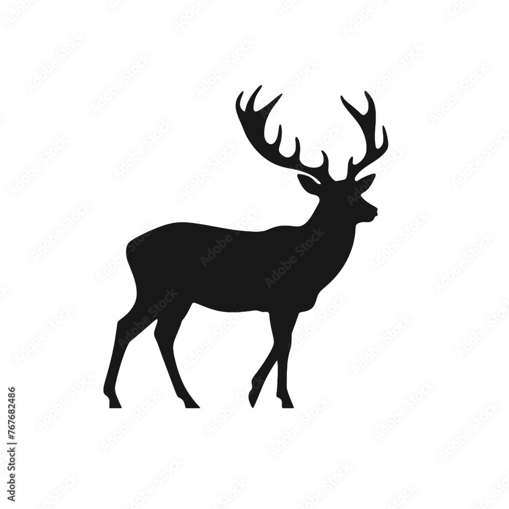 Obraz premium Deer leaping Silhouette 