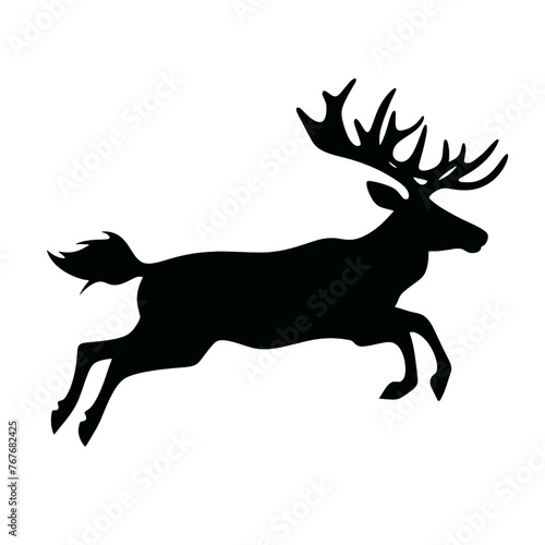 Deer leaping Silhouette 