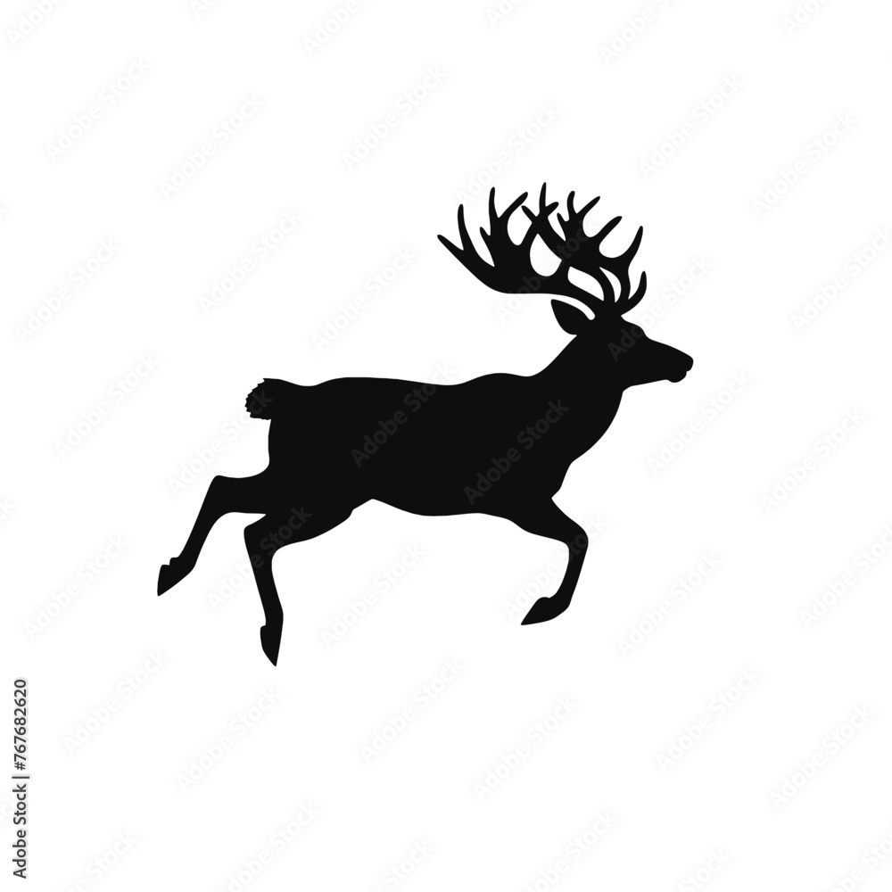 Obraz premium Deer leaping Silhouette