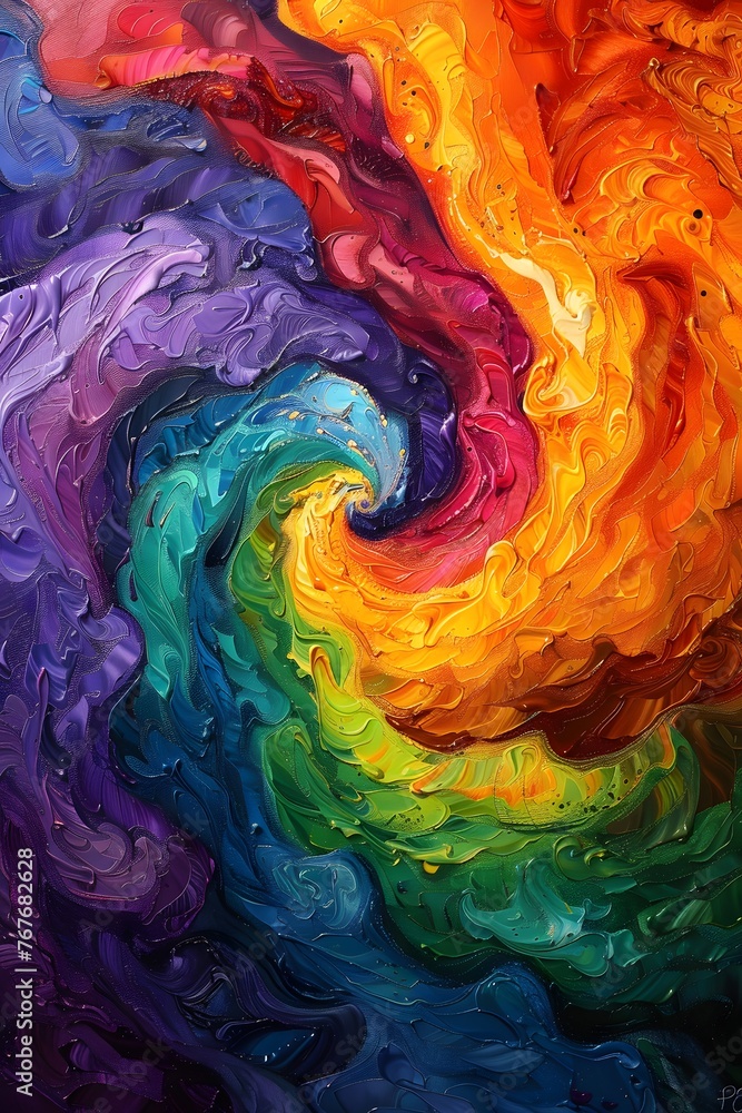 Colorful Abstract circle liquid motion flow explosion