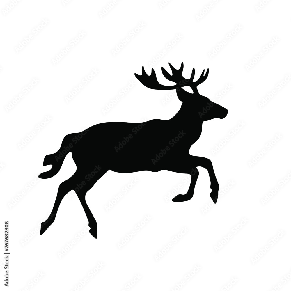 Deer leaping Silhouette Deer leaping Silhouette