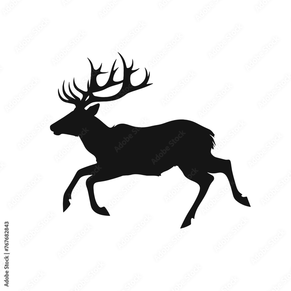 Deer leaping Silhouette Deer leaping Silhouette