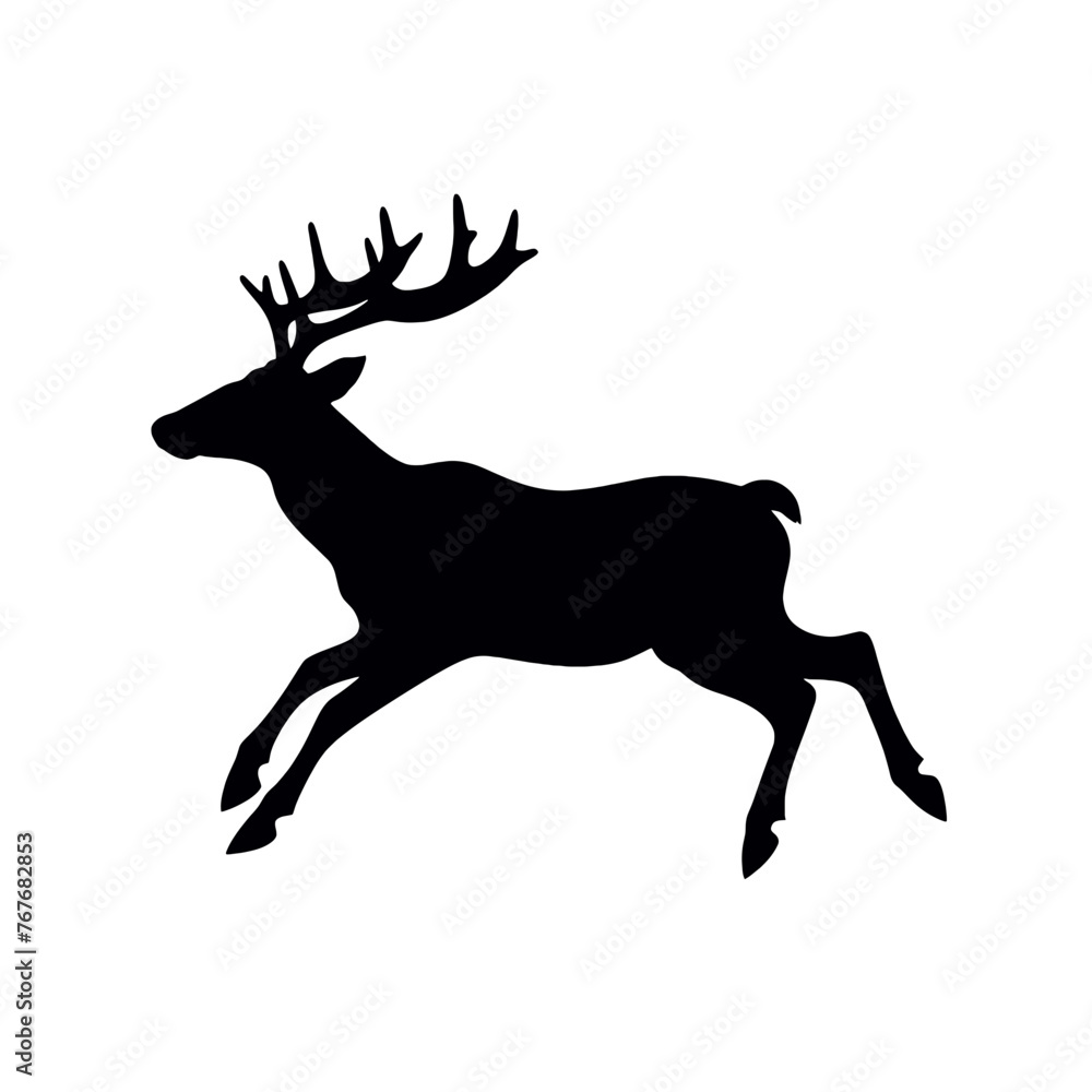 Obraz premium Deer leaping Silhouette 