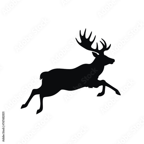 Deer leaping  Silhouette 