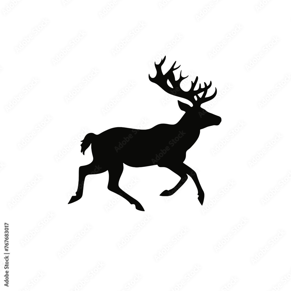 Deer leaping Silhouette Deer leaping Silhouette