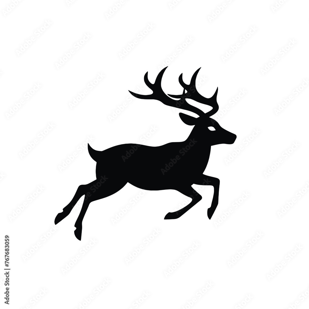 Deer leaping Silhouette Deer leaping Silhouette