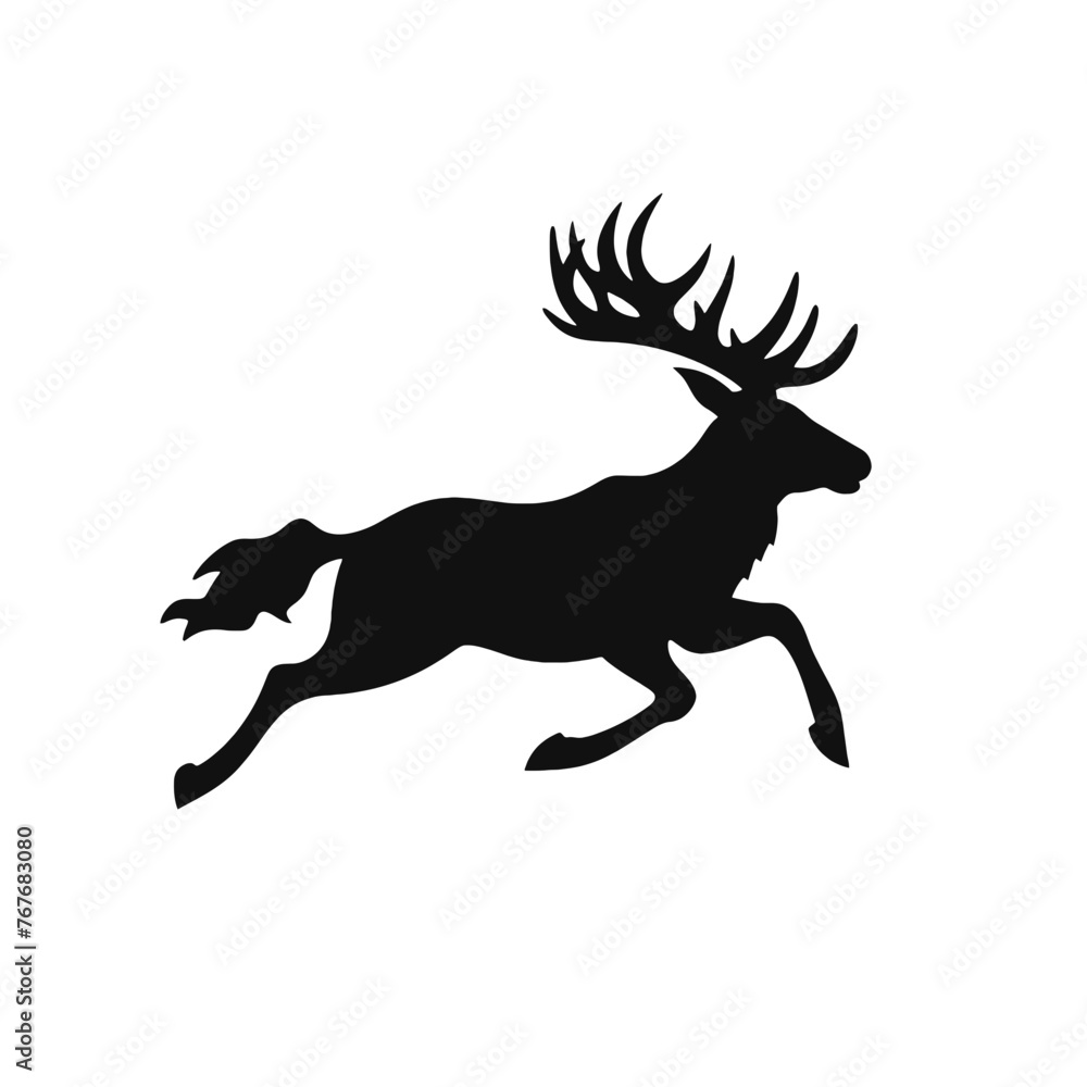 Deer leaping  Silhouette 