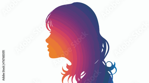 People graphic face of woman with middle length hair