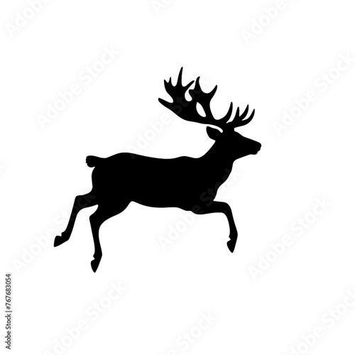 Deer leaping  Silhouette 