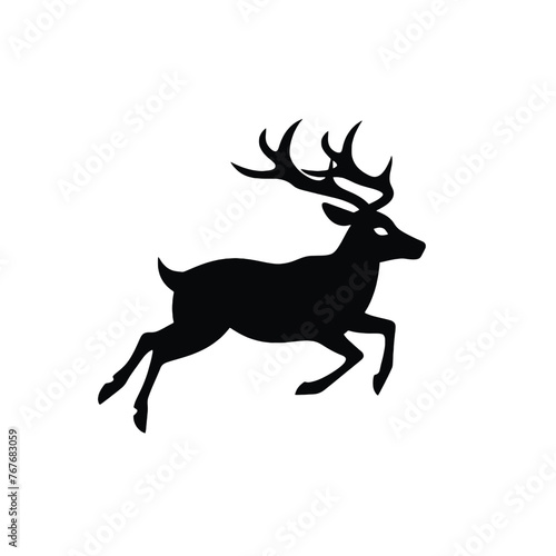 Deer leaping Silhouette 