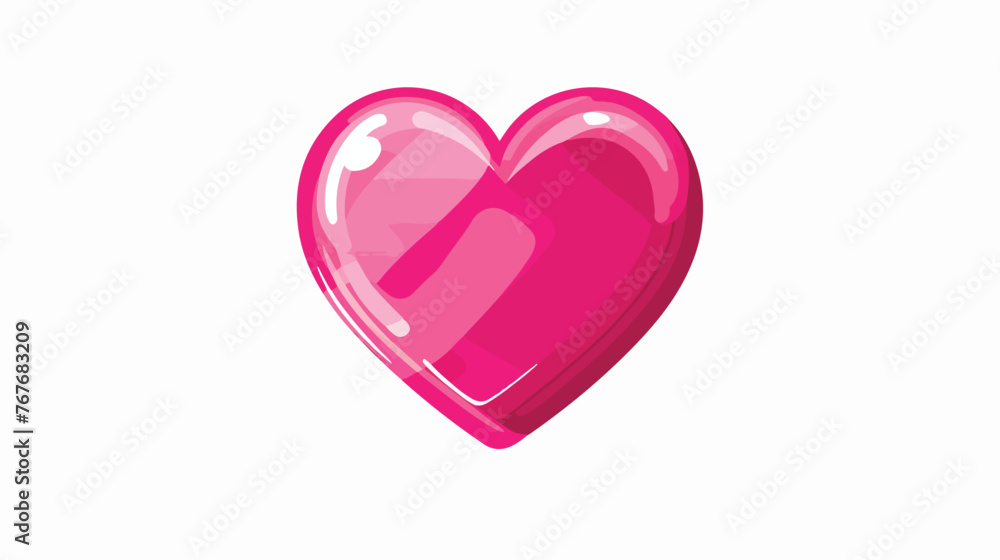 Pink heart shaped icon. Stock vector illustration