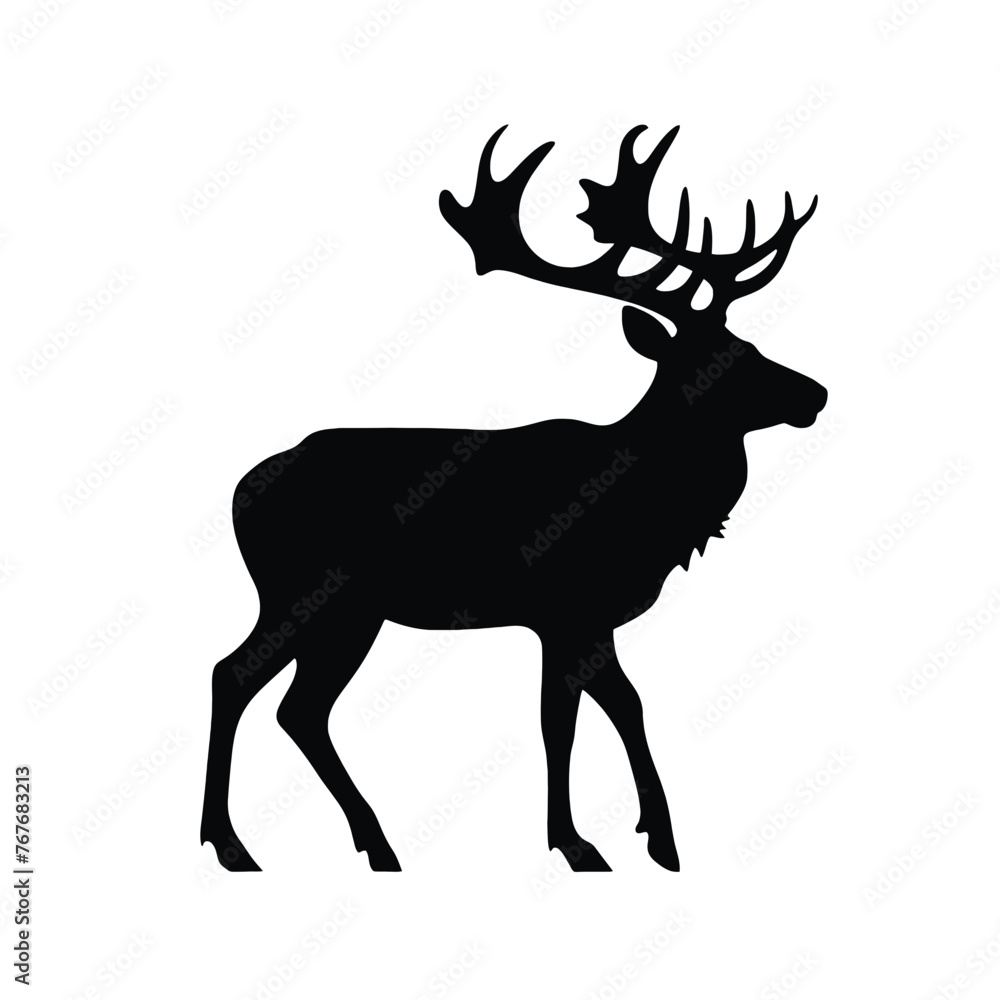 Fototapeta premium Deer leaping Silhouette 