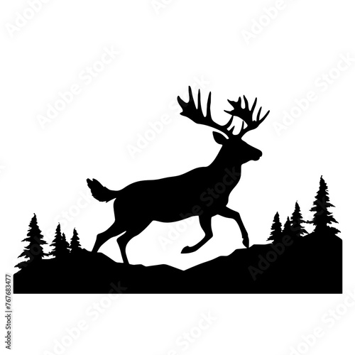 Deer leaping Silhouette 