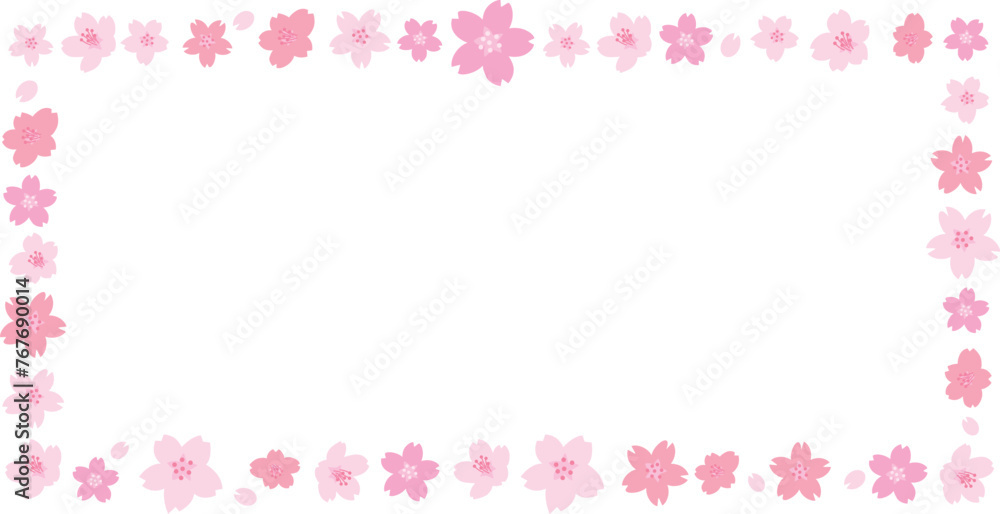 桜の花のシンプルフレーム