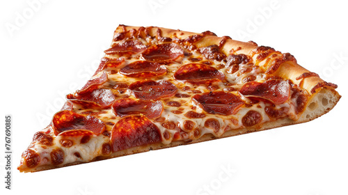 Slice of Delicious Pepperoni Pizza on a Transparent Background PNG