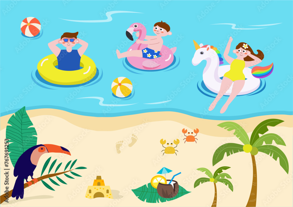 Fototapeta premium summer seasummer vacation and summer sea 