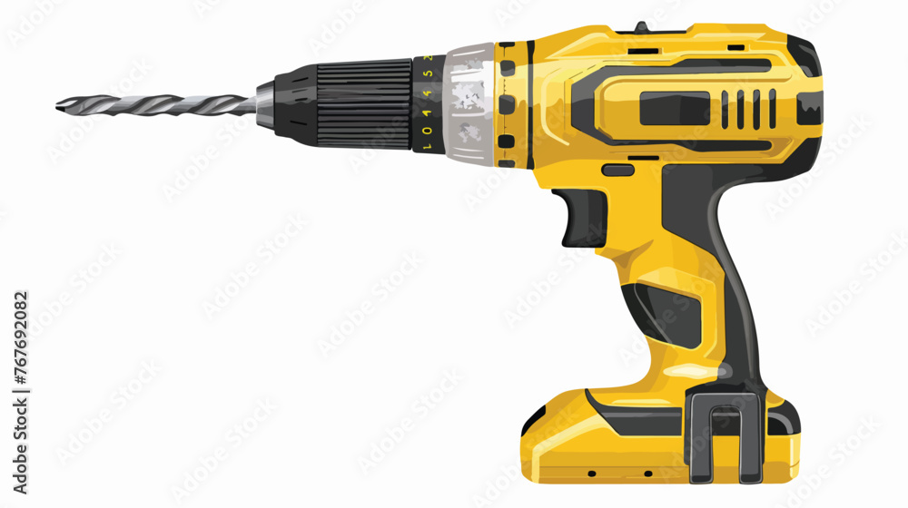 Cordless drill isolated on white.. flat vector isolated