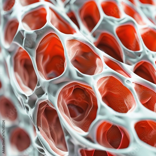 3D cardiac muscle cell, intercalated disks highlighted, white photo