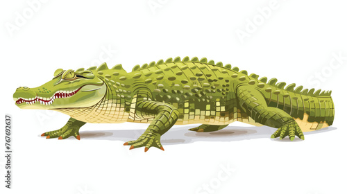 Crocodile isolated on white background .. flat vector