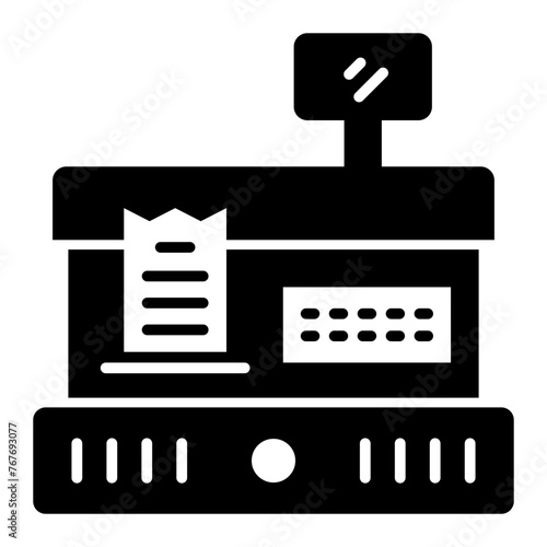   Cashier Machine glyph icon