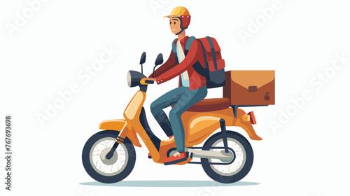 Deliveryman flat vector isolated on white background