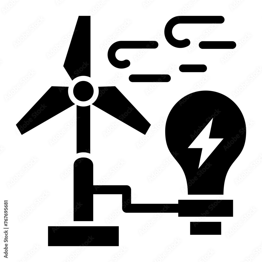 Wind Power glyph icon Wind Power glyph icon