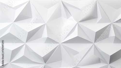 Abstract minimalist geometric triangle lowpoly mosaic pattern. White triangular abstract background.