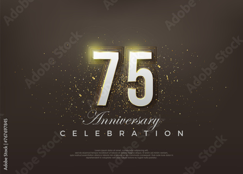Elegant 75th anniversary number. premium vector backgrounds. Premium vector for poster, banner, celebration greeting.