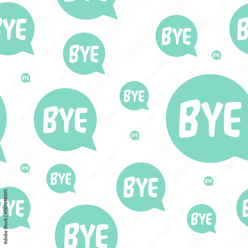 Bye icon seamless pattern isolated on white Bye icon seamless pattern isolated on white