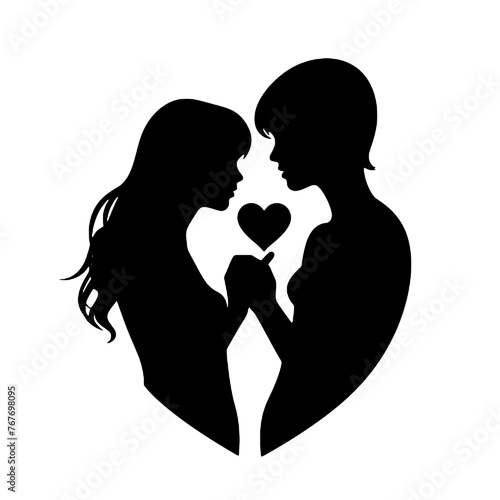 Romantic couple silhouette 