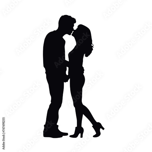 Romantic couple silhouette 