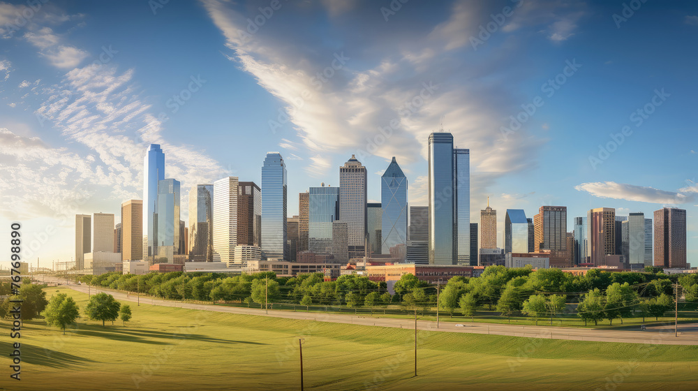 Scenic Sunset Skyline View of Bustling Metropolitan City Scenic Sunset Skyline View of Bustling Metropolitan City
