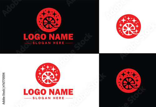 film reel logo icon vector for business brand app icon movie cinema theater video channel cinematography logo template