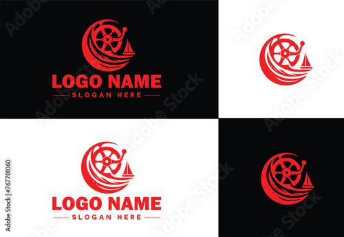 film reel logo icon vector for business brand app icon movie cinema theater video channel cinematography logo template