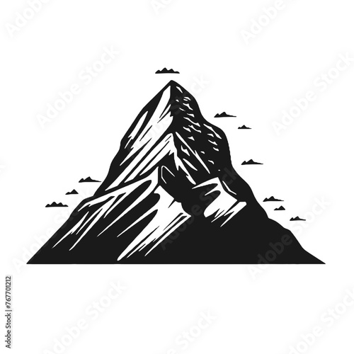 Mountain   Minimalist and Simple Silhouette