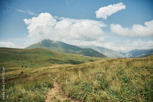 Beautiful mountain landscape in the Caucasus mountains. Summer time of the year