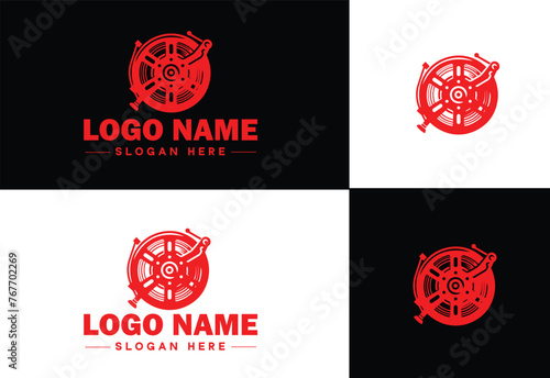 film reel logo icon vector for business brand app icon movie cinema theater video channel cinematography logo template