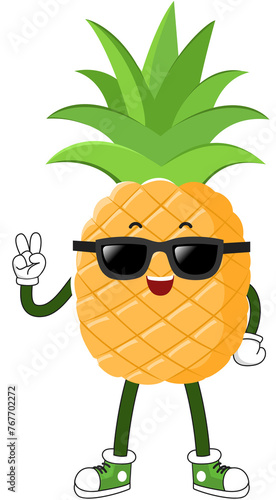 cute pineapple cartoon character
