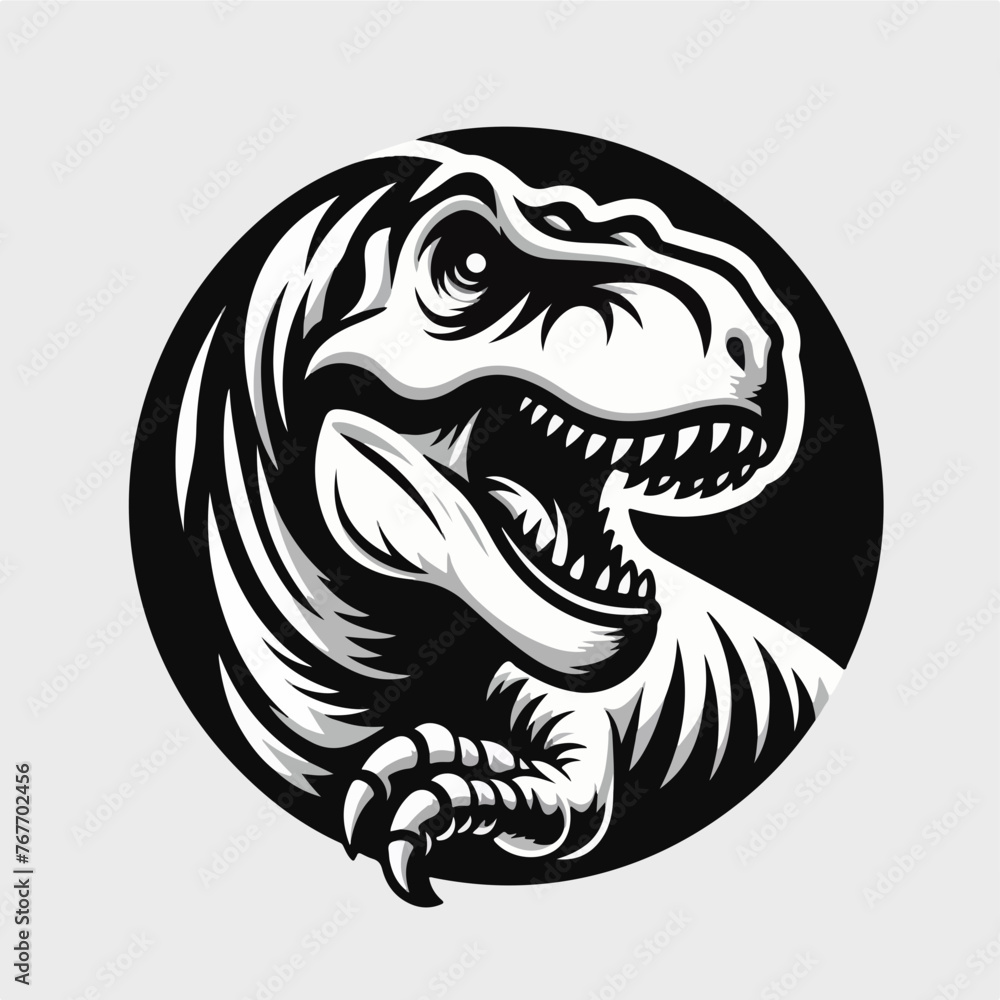 Tyrannosaurus Rex vector illustration. T-Rex dinosaur isolated on white background.