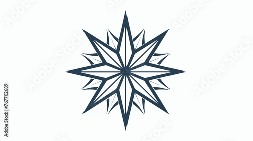 Star eight pointed line style icon vector illustration