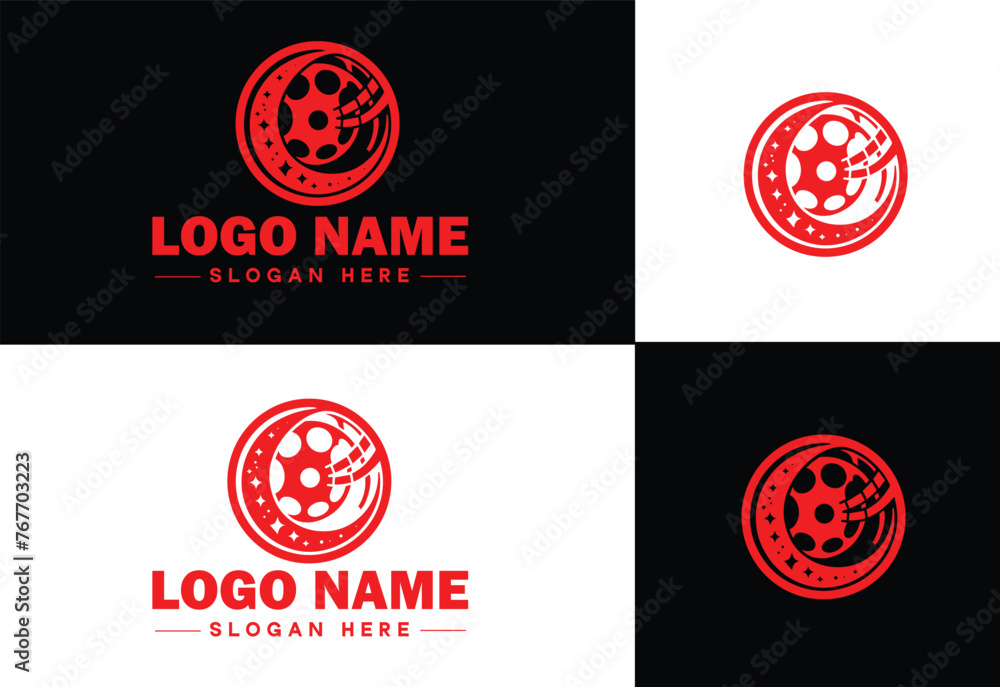 film reel logo icon vector for business brand app icon movie cinema theater video channel cinematography logo template film reel logo icon vector for business brand app icon movie cinema theater video channel cinematography logo template