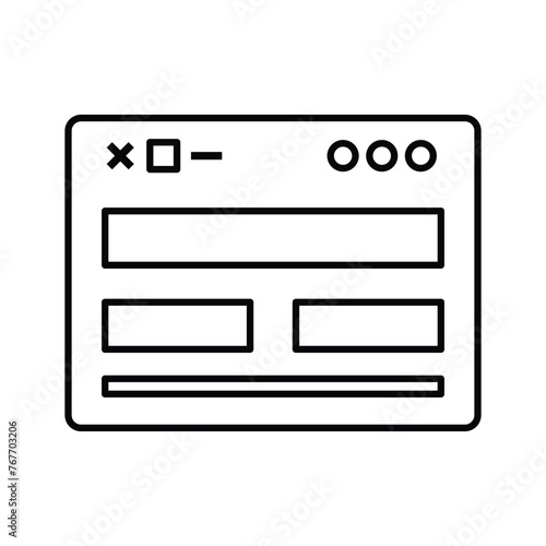 Browser, layout, template line icon.