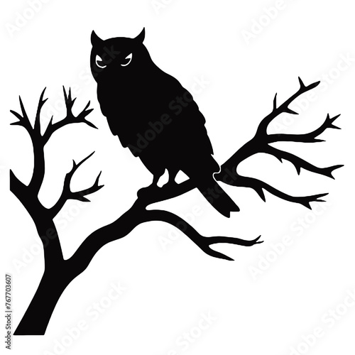 Owl silhouette  Owl mascot logo  Owl Black and White Animal Symbol Design  Bird icon.