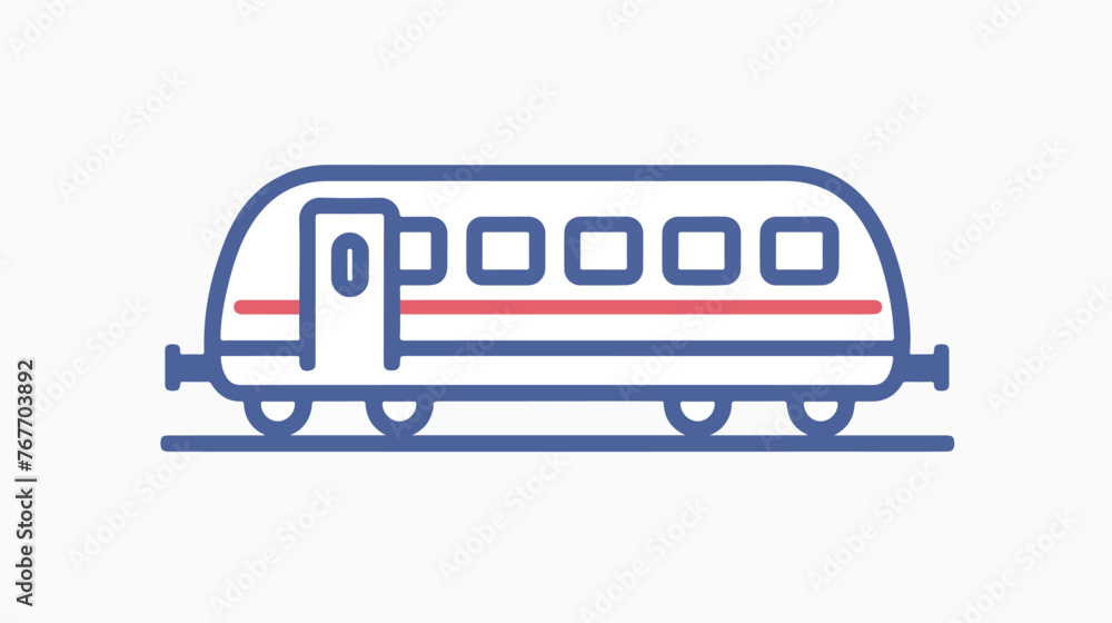 Train sign line icon. flat vector isolated on white background