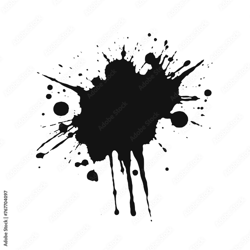 A Paint Splatter black vector Silhouette, Drips ink splatter A Paint Splatter black vector Silhouette, Drips ink splatter