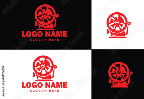 film reel logo icon vector for business brand app icon movie cinema theater video channel cinematography logo template