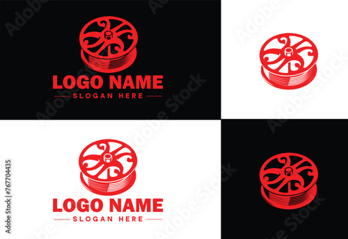 film reel logo icon vector for business brand app icon movie cinema theater video channel cinematography logo template