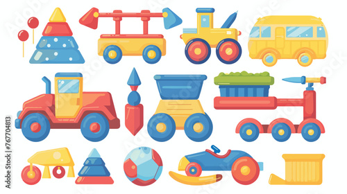 Vector illustration of toys for kids flat vector 