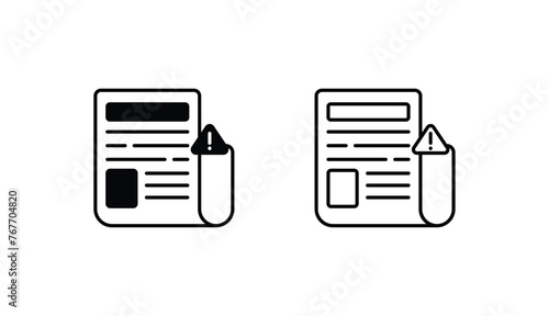 Fake News icon design with white background stock illustration