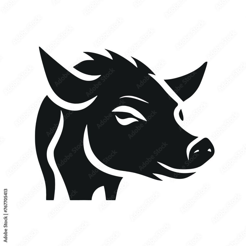 Fototapeta premium Pig head silhouette